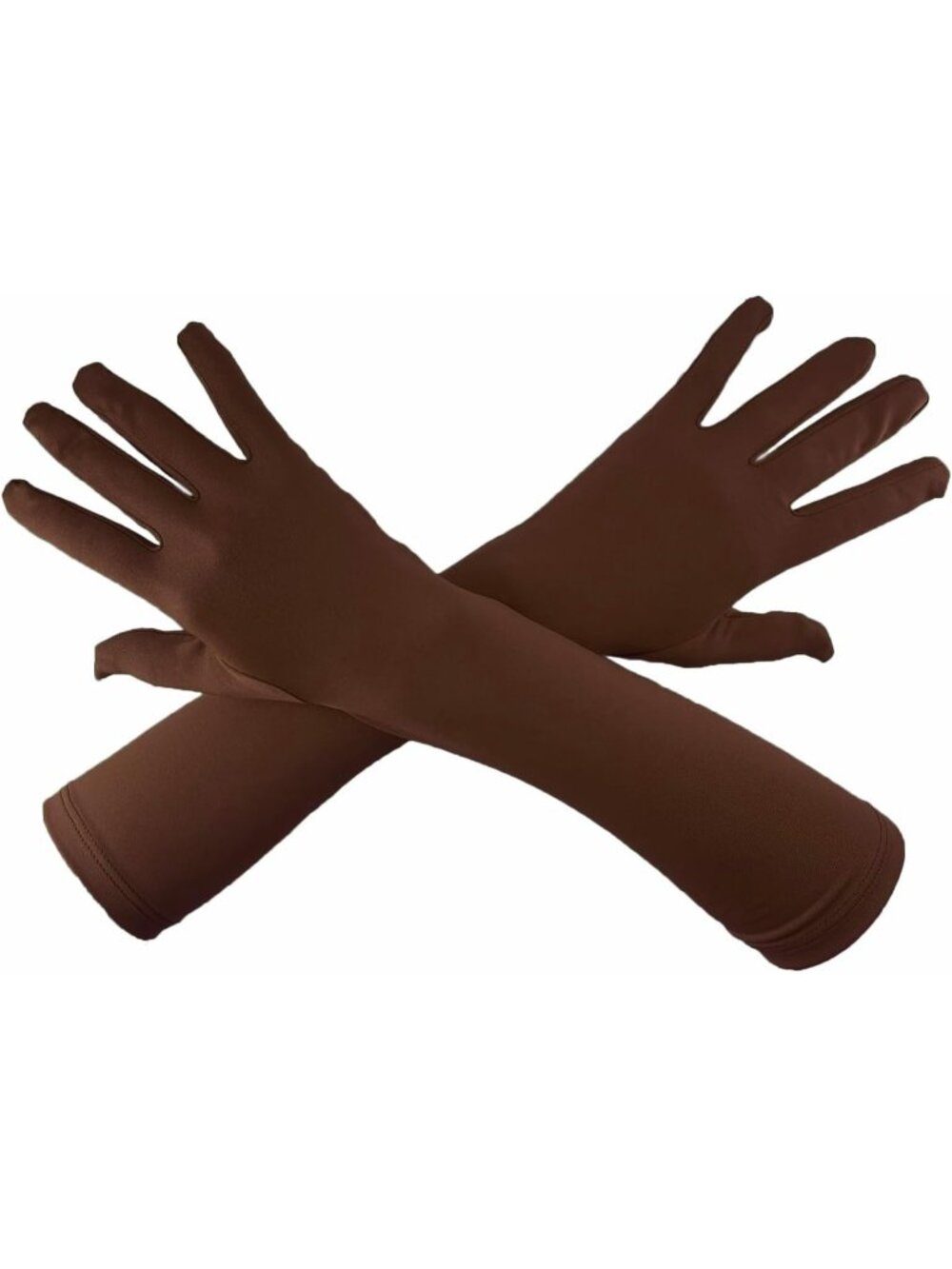 Men's And Women's Coffee 15'' Elbow Length 20s Stretchy Cosplay Costume Gloves